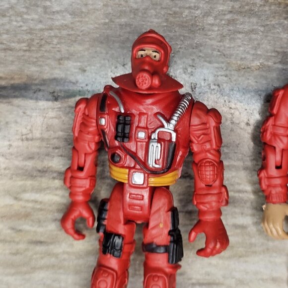 Red Fireman Fire Fighter SWAT Police Action Figures Rescue Posable 3.5" - Picture 5 of 11